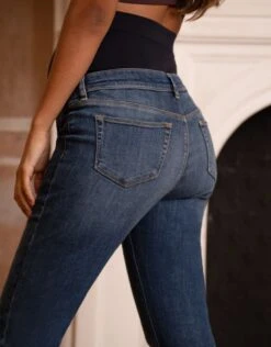 Seraphine Jean Grossesse Droit Court Bandeau Haut – Bleu -Seraphine Callum OB Midblue 07 V3