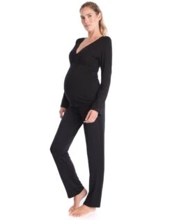 Seraphine Pyjama Grossesse En Fibre De Bambou - Noir -Seraphine Camille Black V4 05 3