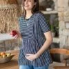 Seraphine T-shirt Ajusté De Maternité à Allaitement à Rayures Bleu Marine Et Blanc -Seraphine Camryn Navy 01 V2