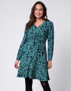 Seraphine Robe Grossesse à Nouer Sur Le Devant – Turquoise