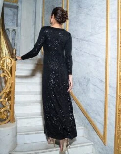 Seraphine Robe Longue De Grossesse, Noire Scintillante -Seraphine Casia Black 07 V3