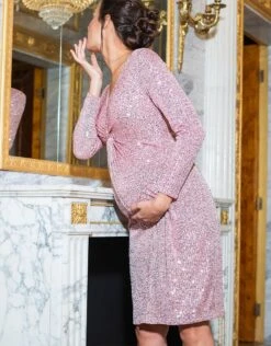 Seraphine Robe De Grossesse Scintillante, Rose Bonbon -Seraphine Catrina Pink 05 V1