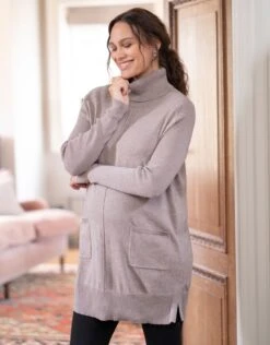 Seraphine Tunique Grossesse Et Allaitement En Coton – Beige