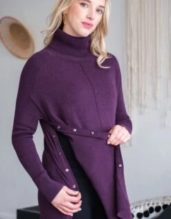 Seraphine Tunique Grossesse Et Allaitement En Maille De Coton, Prune -Seraphine Cecilia Berry 03 V2