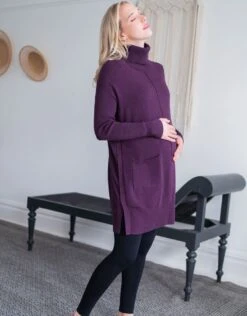 Seraphine Tunique Grossesse Et Allaitement En Maille De Coton, Prune -Seraphine Cecilia Berry 04 V2