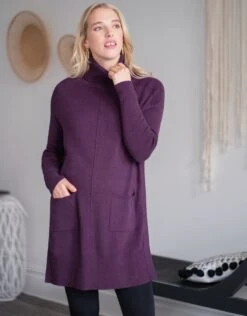 Seraphine Tunique Grossesse Et Allaitement En Maille De Coton, Prune -Seraphine Cecilia Berry 05 V2