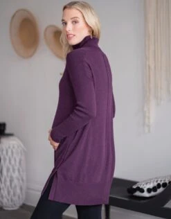 Seraphine Tunique Grossesse Et Allaitement En Maille De Coton, Prune -Seraphine Cecilia Berry 06 V2