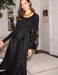 Seraphine Jupe Grossesse Plissée Mi-longue, Noire -Seraphine Celestina Black 04 V2