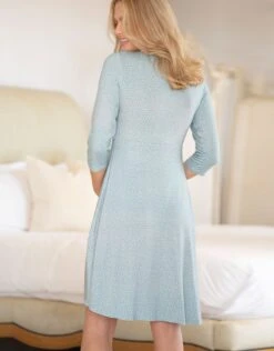 Seraphine Chemise De Nuit De Maternité à Allaitement Bordée De Dentelle Sauge Et à Pois Blancs -Seraphine Cerys Sage 07 V2