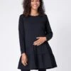 Seraphine Tunique Grossesse Et Allaitement En Coton à Volants – Noir -Seraphine Charlie Black 01 V1