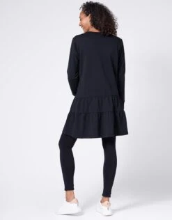 Seraphine Tunique Grossesse Et Allaitement En Coton à Volants – Noir -Seraphine Charlie Black 04 V1