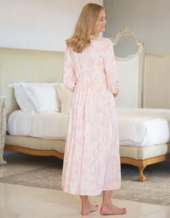 Seraphine Chemise De Nuit Mi-longue De Grossesse Et D'allaitement - Imprimé Floral Rétro -Seraphine Claretta Ecru 05