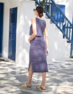 Seraphine Robe Midi Grossesse Et Allaitement à Rayures – Bleu Marine -Seraphine Claudette Navy 07 V2