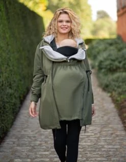 Seraphine Parka Légère 6 En 1 Grossesse Et Portage – Kaki -Seraphine Clyde Khaki 02 V3