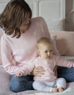 Seraphine Mama & Mini Lot De Pulls Assortis En Maille - Rose Marguerite -Seraphine Coco Pink 04 V3