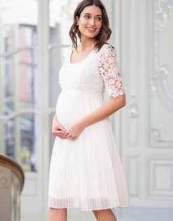 Seraphine Robe De Mariée Grossesse Et Allaitement Plissée En Dentelle - Ivoire -Seraphine Dani Ivory 05 V3