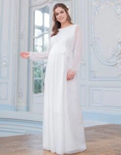 Seraphine Robe Mariée Grossesse En Mousseline Texturée