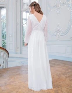 Seraphine Robe Mariée Grossesse En Mousseline Texturée -Seraphine Daniella Ivory 06