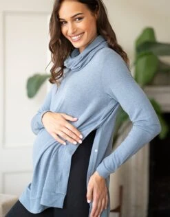 Seraphine Col Roulé Grossesse Et Allaitement – Bleu -Seraphine Dara Blue 03 V1