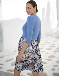 Seraphine Robe Grossesse Et Allaitement à Imprimé Animal Avec Haut En Maille -Seraphine Dawn MultiPrt 06 V2