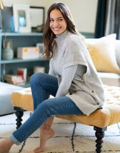 Seraphine Tabard Grossesse Et Allaitement En Maille Côtelée – Gris -Seraphine Debbie GREYMARL 03 V4