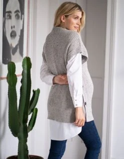 Seraphine Tabard Grossesse Et Allaitement En Maille Côtelée – Gris -Seraphine Debbie GREYMARL 05 V4