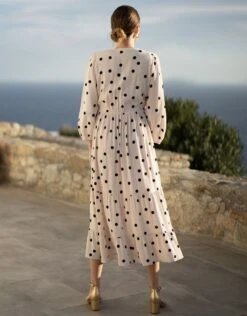 Seraphine Robe Grossesse Boutonnée à Pois -Seraphine Dede IvoryBlk 05 V1