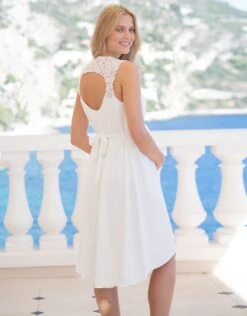 Seraphine Robe Grossesse Mi-longue – Ivoire