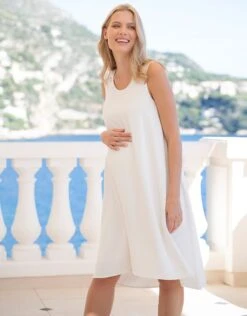 Seraphine Robe Grossesse Mi-longue – Ivoire -Seraphine Delevine Ivory 04 V2