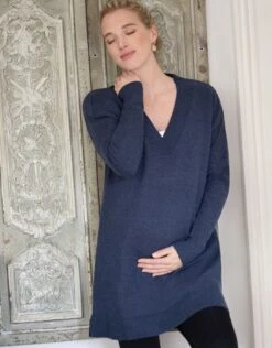 Seraphine Tunique Grossesse Et Allaitement En Maille, Bleu Marine -Seraphine Delora Navy 03 V3