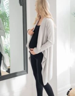 Seraphine Cardigan Grossesse Asymétrique - Gris Perle -Seraphine Denise CloudGrey V7 03