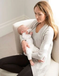 Seraphine Cardigan Grossesse Asymétrique - Gris Perle -Seraphine Denise CloudGrey V7 04