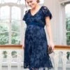 Seraphine Robe En Dentelle Florale De Grossesse à Allaitement Bleu Marine -Seraphine Diane Navy 01
