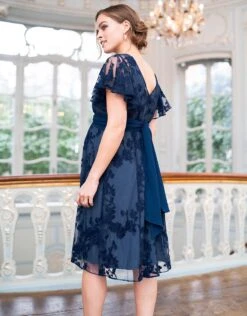 Seraphine Robe En Dentelle Florale De Grossesse à Allaitement Bleu Marine -Seraphine Diane Navy 04
