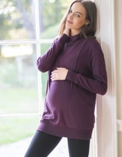 Seraphine Sweat Grossesse Et Allaitement En Mélange De Coton – Prune