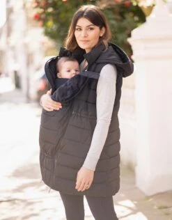 Seraphine Doudoune Longue Sans Manches 3 En 1 De Grossesse à Portage Avec Capuche Noire -Seraphine Dixie Black 04 V3