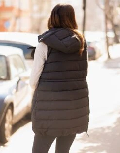 Seraphine Doudoune Longue Sans Manches 3 En 1 De Grossesse à Portage Avec Capuche Noire -Seraphine Dixie Black 05 V3