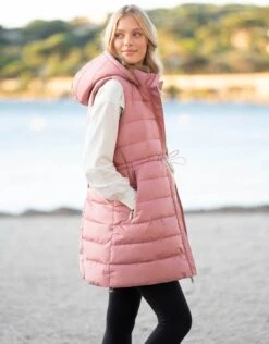 Seraphine Doudoune Longue Sans Manches 3 En 1 De Grossesse à Portage Avec Capuche Rose -Seraphine Dixie Pink 04 V3