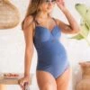 Seraphine Maillot De Bain De Grossesse De Soutien Bleu Ardoise
