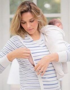 Seraphine Pull Grossesse Et Allaitement à Rayures En Coton -Seraphine Dory BlueStripe V2 06