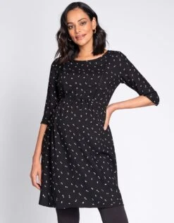Seraphine Robe Grossesse Et Allaitement à Pois – Noir -Seraphine Ebony Blk V3 03
