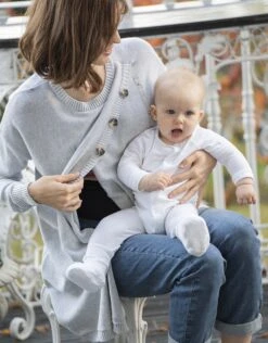 Seraphine Tunique Grossesse Et Allaitement Drapée, Grise -Seraphine Edna GreyMarl 3 V2