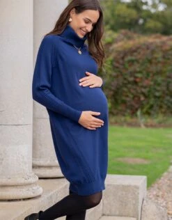 Seraphine Robe Grossesse Et Allaitement En Maille – Bleu Marine