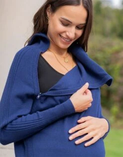 Seraphine Robe Grossesse Et Allaitement En Maille – Bleu Marine -Seraphine Elena Navy 04 V6