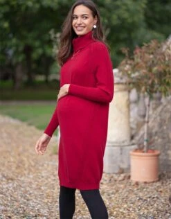 Seraphine Robe Grossesse Et Allaitement En Maille – Rouge