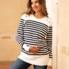 Seraphine Pull Grossesse Et Allaitement En Coton – Motif Marinière -Seraphine Elvira Nautical 01 V9