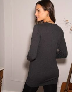 Seraphine Pull Grossesse Et Allaitement à Rabat En Coton – Anthracite -Seraphine Elyn Charcoal 08 V3