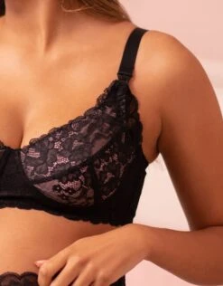 Seraphine Black Lace Non-Padded Maternity & Nursing Bra -Seraphine Emelia Bra Black 03 V2