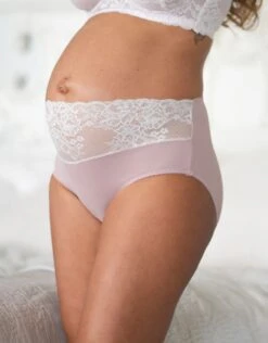 Seraphine Contrast Lace Mid Bump Maternity Briefs