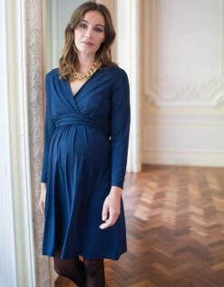 Seraphine Robe Grossesse Et Allaitement En Jersey – Bleu Marine